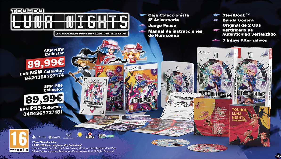 Touhou Luna Nights llegará en físico con una edición Limitada 5º Aniversario